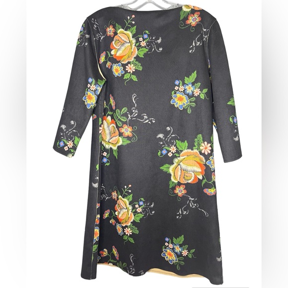 Dor Dor Couture Dress blue/gray floral suede like - size Medium - Picture 2 of 7